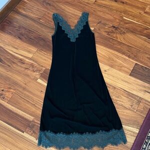 Zara Black Chemise with Lace Detail